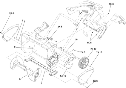 Frame Assembly Diagram and Parts List for 38302 315000001 - 315999999 Lawn Boy Snow Blower